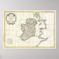 Vintage Map of Ireland (1771)