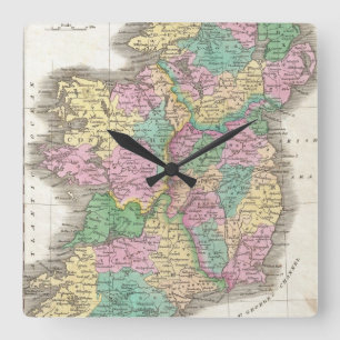 Vintage Map of Ireland (1827) Square Wall Clock