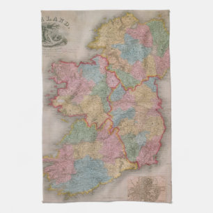 Vintage Map of Ireland (1835) Tea Towel