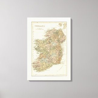 Vintage Map of Ireland 1862 Canvas Print