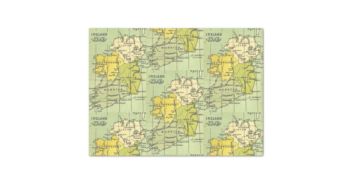 Vintage Map of Ireland Circa 16031714 Decoupage Tissue Paper Zazzle