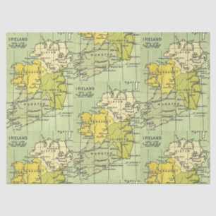 Vintage Map of Ireland Circa 1603-1714 Decoupage  Tissue Paper