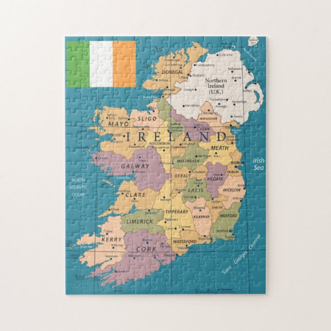 Vintage Map of Ireland Jigsaw Puzzle (Vertical)