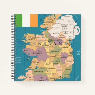 Vintage Map of Ireland Notebook