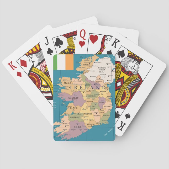 Vintage Map of Ireland Playing Cards (Back)