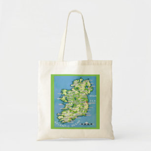 Vintage Map of Ireland Tote Bag