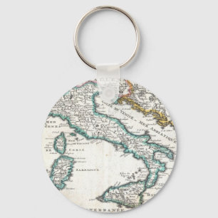 Vintage Map of Italy (1706) Key Ring