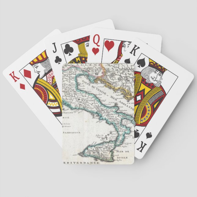 Vintage Map of Italy (1706) Playing Cards (Back)