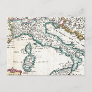 Vintage Map of Italy (1706) Postcard
