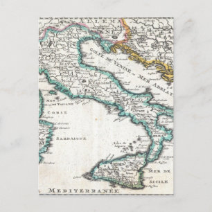 Vintage Map of Italy (1706) Postcard
