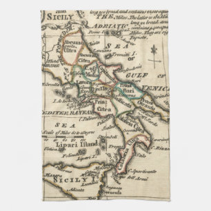 Vintage Map of Italy (1758) Tea Towel