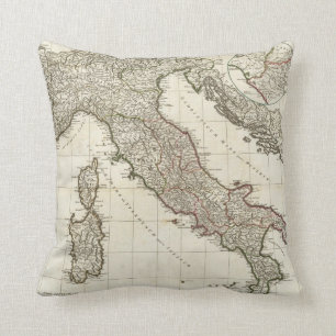 Vintage Map of Italy (1764) Cushion