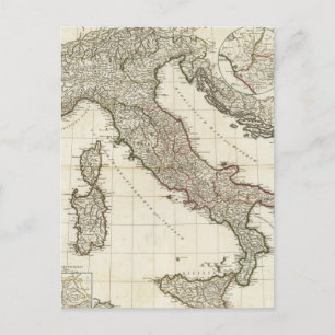 Vintage Map of Italy (1764) Postcard