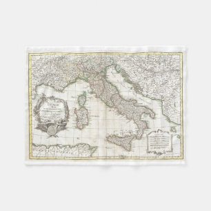 Vintage Map of Italy (1770) Fleece Blanket
