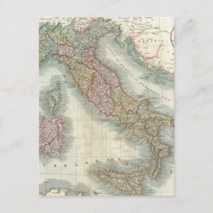 Vintage Map of Italy (1799) Postcard