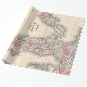 Vintage Map of Italy (1864) Wrapping Paper