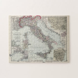 Vintage Map of Italy (1878) Jigsaw Puzzle