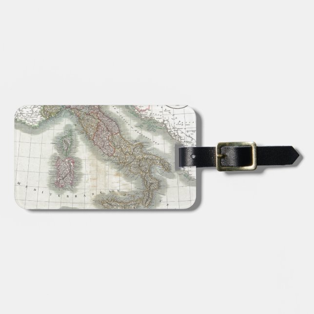 Vintage Map of Italy Luggage Tag (Front Horizontal)