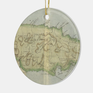 Vintage Map of Jamaica (1780) Ceramic Tree Decoration