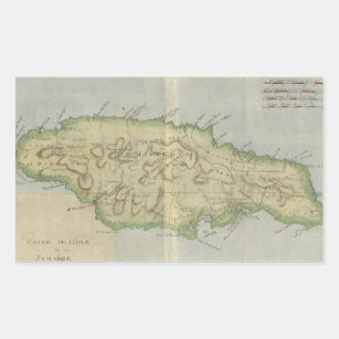 Vintage Map of Jamaica (1780) Rectangular Sticker