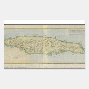 Vintage Map of Jamaica (1780) Rectangular Sticker