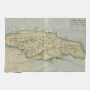 Vintage Map of Jamaica (1780) Tea Towel