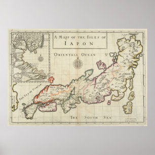 Vintage Map of Japan (1684) Poster