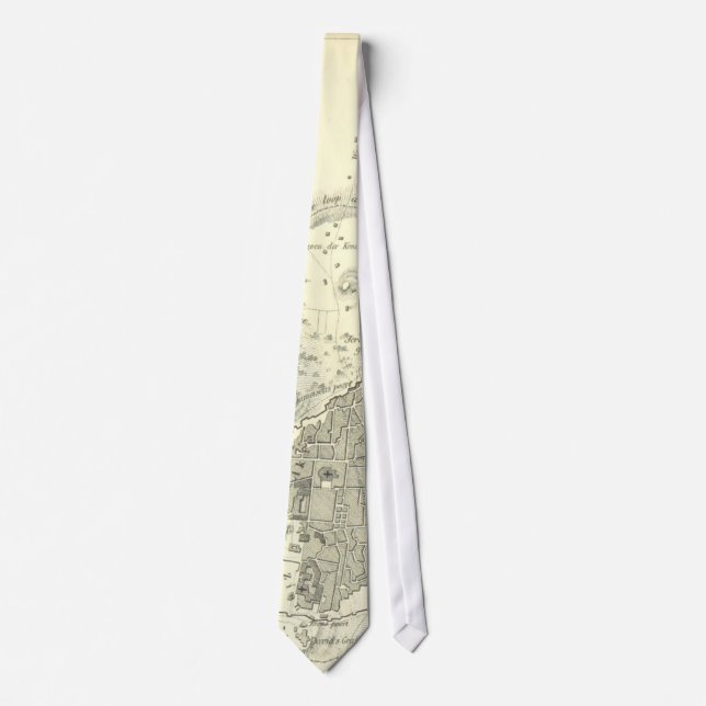 Vintage Map of Jerusalem Israel (1859) Tie (Front)