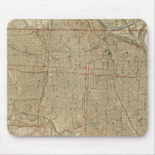 Vintage Map of Kansas City Missouri (1935) Mouse Mat