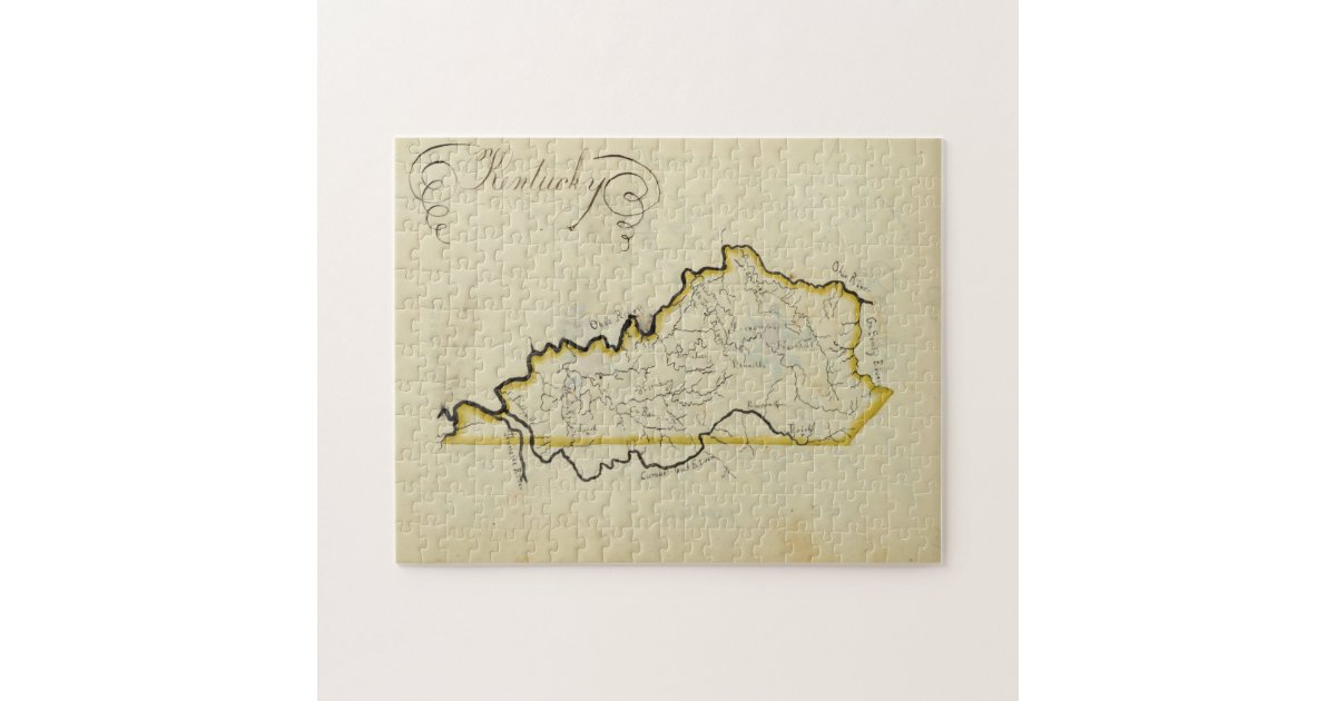 Vintage Map of Kentucky (1823) Jigsaw Puzzle Zazzle