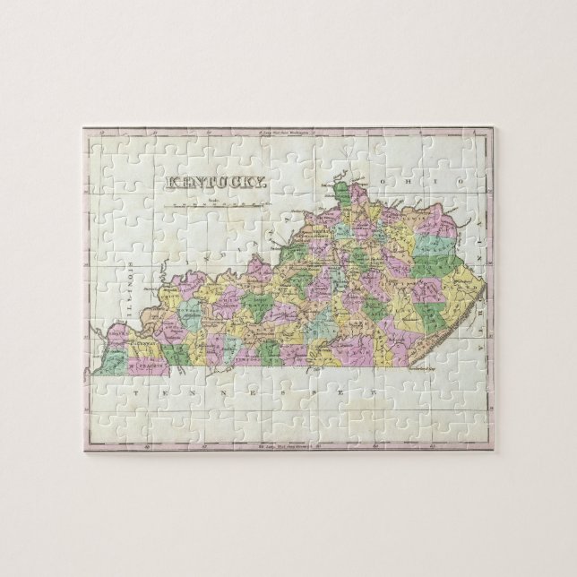 Vintage Map of Kentucky (1827) Jigsaw Puzzle (Horizontal)