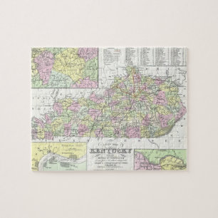 Vintage Map of Kentucky (1850) Jigsaw Puzzle