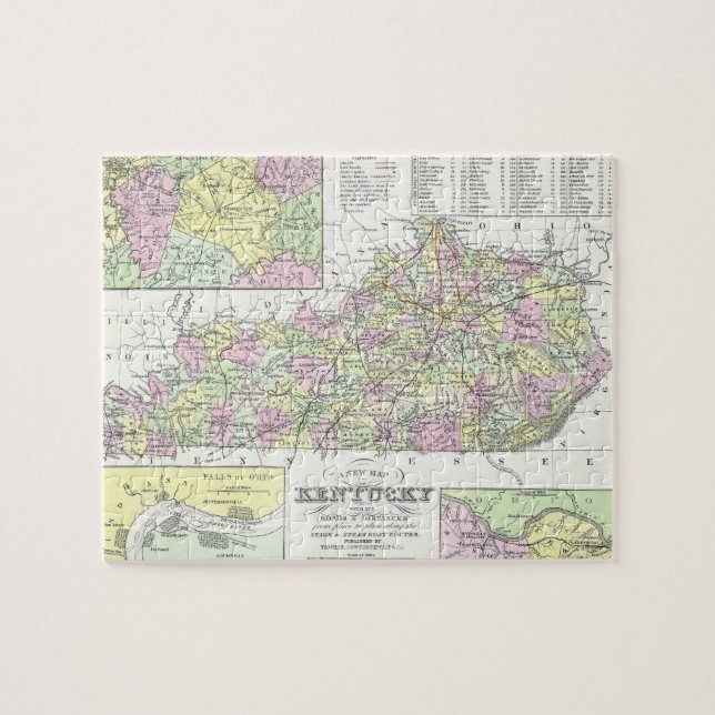 Vintage Map of Kentucky (1850) Jigsaw Puzzle (Horizontal)