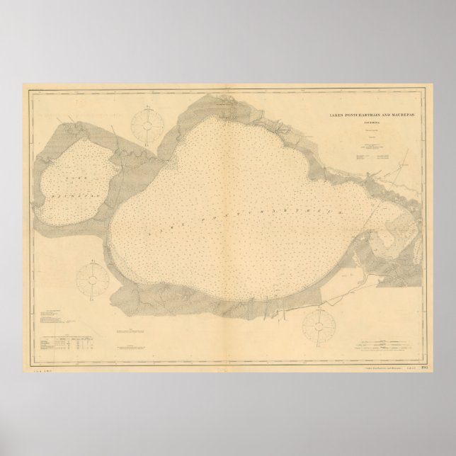 Vintage Map of Lake Pontchartrain (1903) Poster (Front)