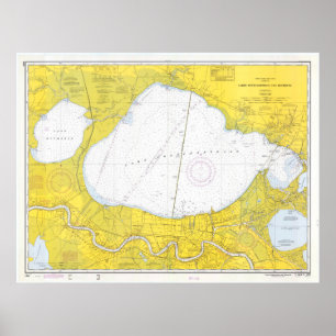 Vintage Map of Lake Pontchartrain (1971) Poster