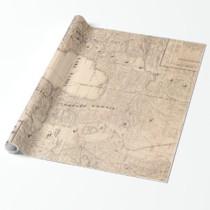 Vintage Map of Lake Tahoe Calfornia (1874) Wrapping Paper