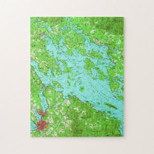 Vintage Map of Lake Winnipesaukee (1956) Jigsaw Puzzle