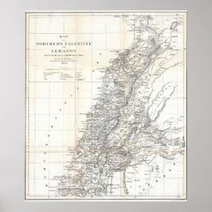 Vintage Map of Lebanon (1856) Poster