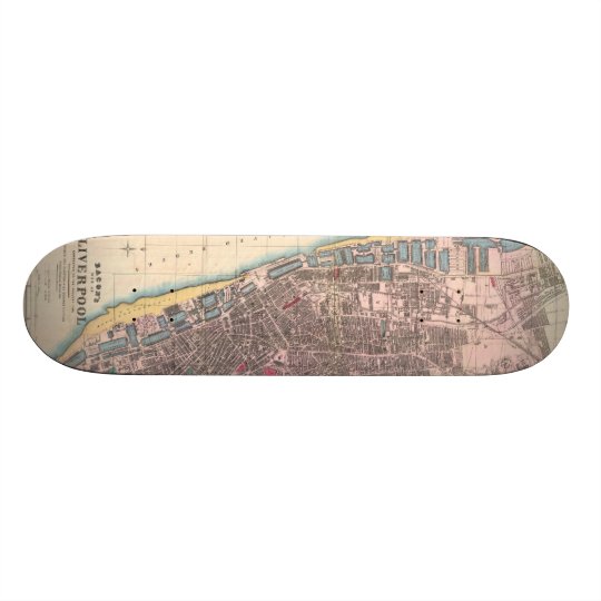 Vintage Map of Liverpool England (1890) Skateboard ...