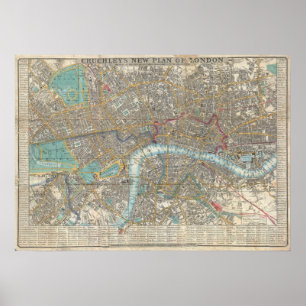 Vintage Map of London (1848) Poster