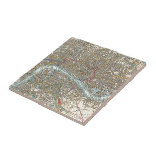 Vintage Map of London (1848) Tile