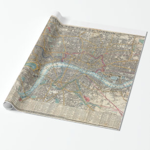 Vintage Map of London (1848) Wrapping Paper