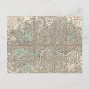 Vintage Map of London (1890) Postcard