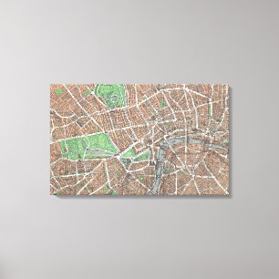 Vintage Map of London (1923) Canvas Print