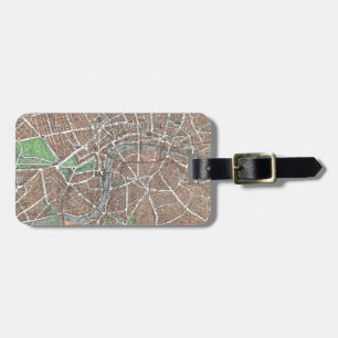 Vintage Map of London (1923) Luggage Tag