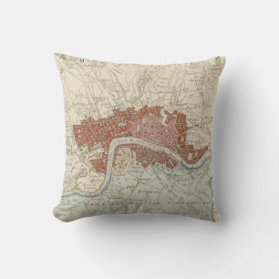 Vintage Map of London England (1754) Cushion
