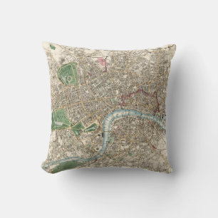 Vintage Map of London England (1853) Cushion