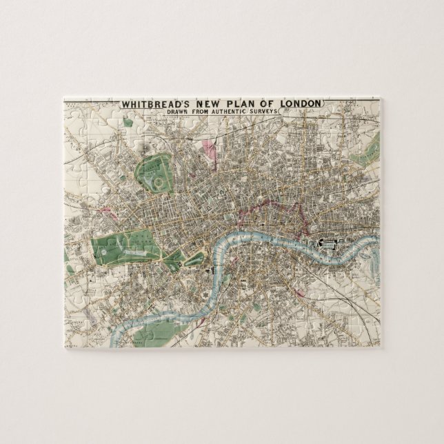 Vintage Map of London England (1853) Jigsaw Puzzle (Horizontal)