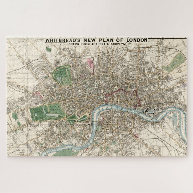 Vintage Map of London England (1853) Jigsaw Puzzle (Horizontal)
