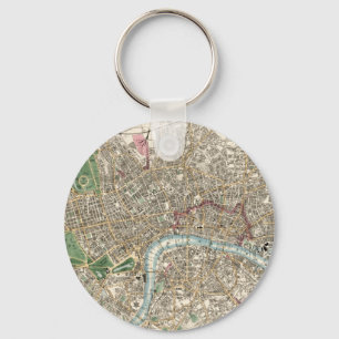 Vintage Map of London England (1853) Key Ring